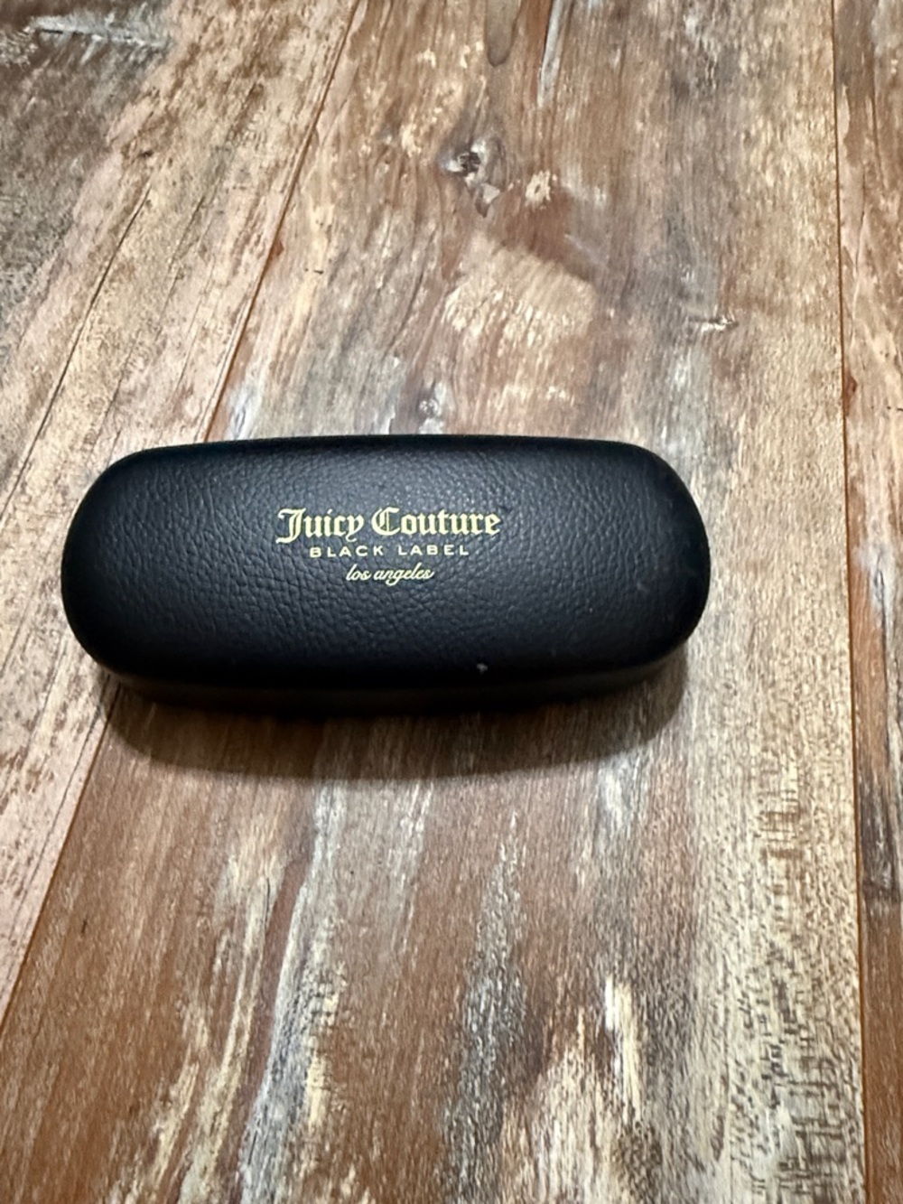 Juicy Couture Black Hard Sunglasses Case with Gold Logo with eyeglass cloth